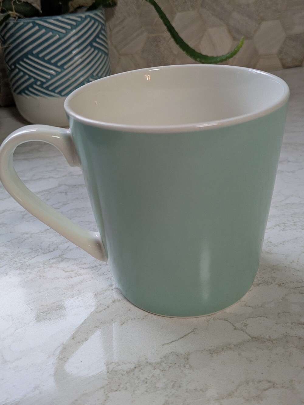 Starbucks Mint Green Ceramic Mug with Holiday Wreath Design 2019 - Picture 2 of 4
